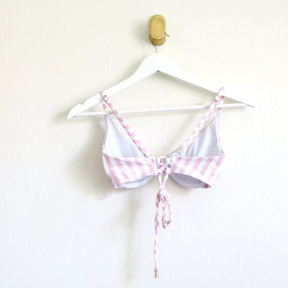 NEW! Kenny Flowers The Boca Underwire Bikini Top Pink White Stripes SZ M - Picture 13 of 15